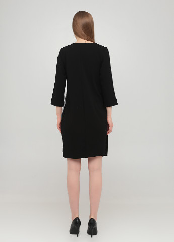 Черное кэжуал платье на запах Tensione IN с абстрактным узором
