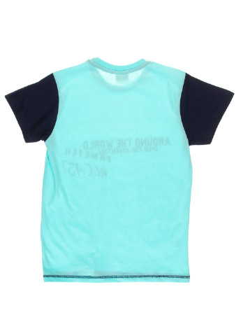 Голубая летняя футболка с коротким рукавом Busen