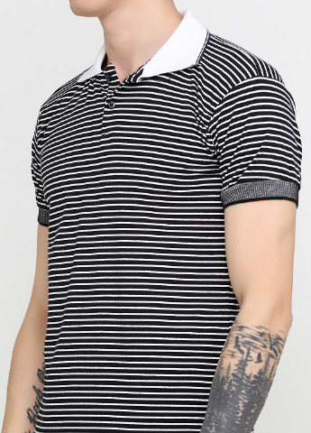 Черная футболка-поло для мужчин Chiarotex в полоску