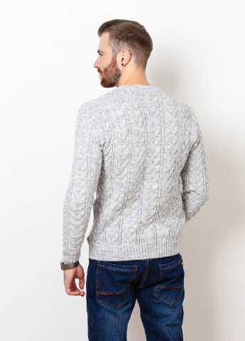 Серый демисезонный свитер мужской джемпер ISSA PLUS GN4-69