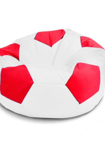 Бескаркасное кресло мешок мяч футбольный 100х100 см (31228-Нов) Белый с красным Francesco Marconi (251109690)