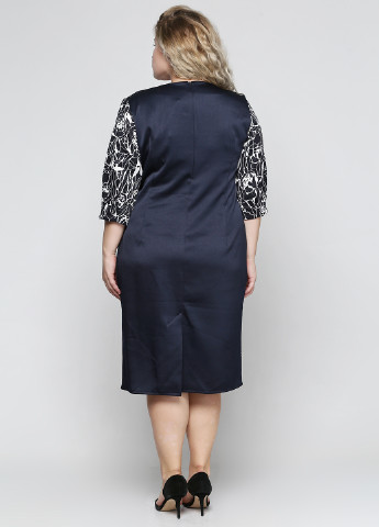 Темно-синее деловое платье Ut с абстрактным узором