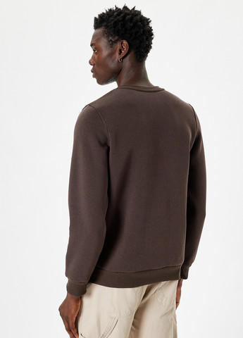 Темно-коричневий світшот KOTON однотонний без декору (362289130)