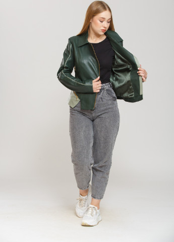 Зеленая демисезонная куртка зеленый + оливковый Sacha Pacha