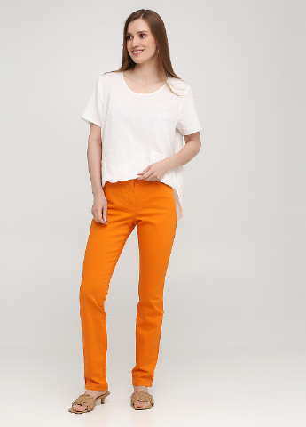 Оранжевые джинсовые демисезонные зауженные брюки Escada
