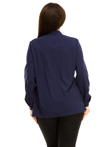 Темно-синя блуза з довгим рукавом Lady Style