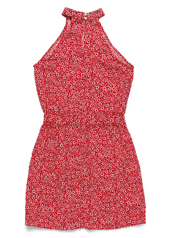 Красное кэжуал платье Vila с цветочным принтом