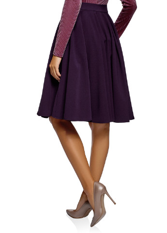 Фиолетовая кэжуал однотонная юбка Oodji