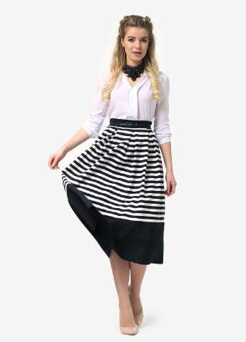 Черно-белая кэжуал в полоску юбка Lila Kass а-силуэта (трапеция)