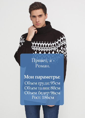 Чорний зимовий светр хомут H&M