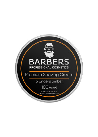 Крем для гоління зі зволожуючим ефектом Orange-Amber 100 мл Barbers (252845166)