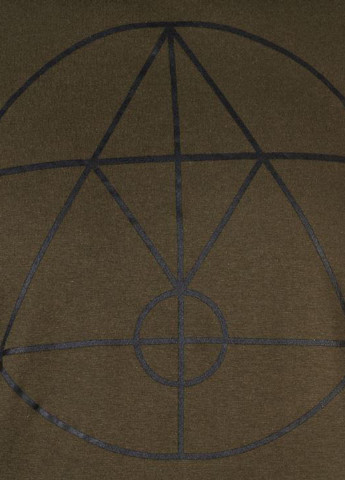 Оливковый (хаки) демисезонный кэжуал лонгслив Fabric с рисунком