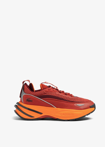 Красные осенние мужские кроссовки Lacoste со шнурками
