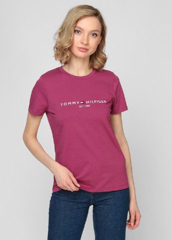 Бордовая летняя футболка Tommy Hilfiger