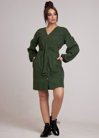 Зеленое кэжуал платье а-силуэт ST-Seventeen однотонное