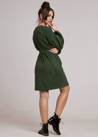 Зеленое кэжуал платье а-силуэт ST-Seventeen однотонное