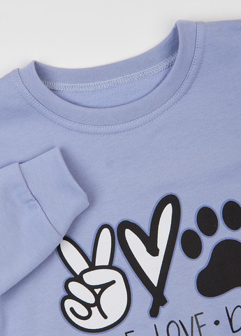 Голубая зимняя пижама (лонгслив, брюки) Фламинго