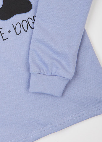 Голубая зимняя пижама (лонгслив, брюки) Фламинго