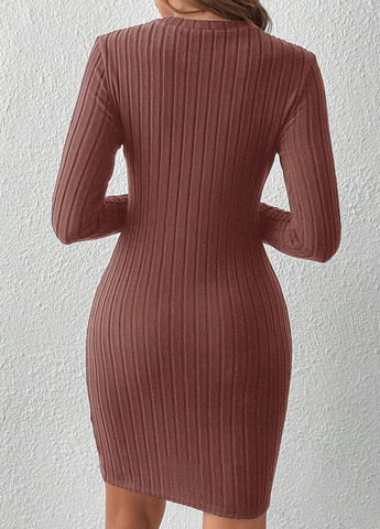 Теракотова кежуал сукня сукня светр SHEIN однотонна