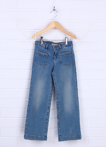 Голубые демисезонные прямые джинсы Zara Kids