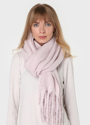Теплый зимний шерстяной шарф с китицами (185*40см) 446009 Merlini однотонный пудровый кэжуал шерсть