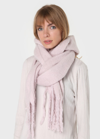 Теплый зимний шерстяной шарф с китицами (185*40см) 446009 Merlini однотонный пудровый кэжуал шерсть