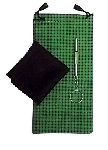 Набір для догляду за окулярами A&Co. мішечок клітинка зелений текстиль