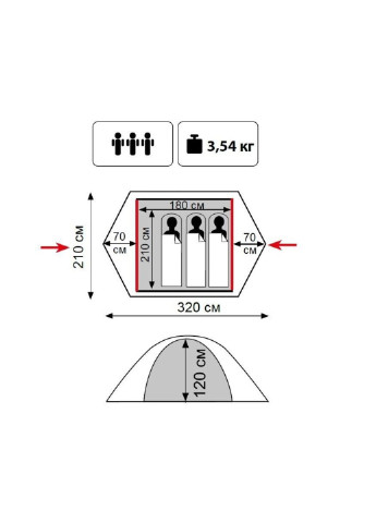 Палатка Tourist 3 (TLT-002-olive) Tramp (252583342)