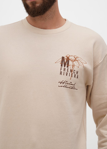 Бежевый свитшот Boohoo рисунок без декора (302448732)