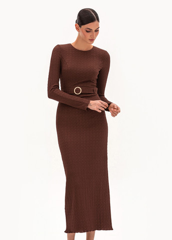 Коричневое кэжуал платье футляр BGL однотонное