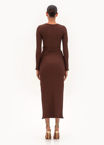 Коричневое кэжуал платье футляр BGL однотонное