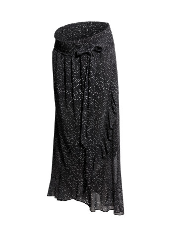 Черная кэжуал в горошек юбка H&M