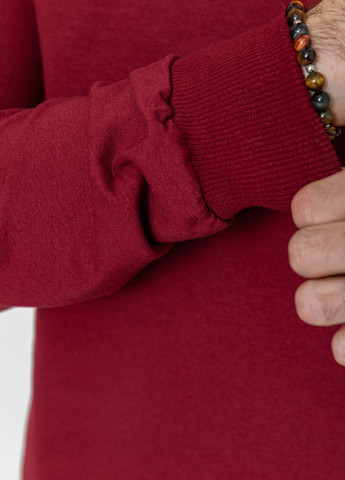 Свитшот Ager - Прямой крой однотонный бордовый кэжуал хлопок, трикотаж - (257614085)
