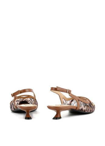 Le'BERDES Туфли слингбеки коричневый з текстиль, натуральная кожа, украина — лето (360795605)