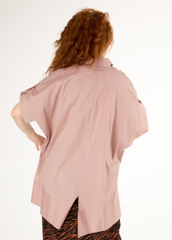 Бежева демісезонна бежева блузка з вишивкою: "губи" INNOE Блуза с вышивкой