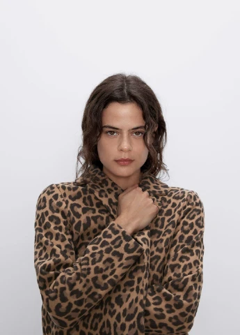 Коричневе демісезонне Пальто однобортне Zara