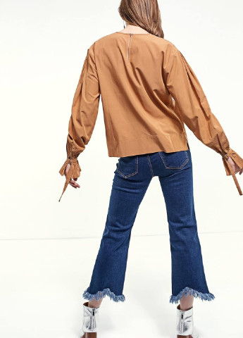 Світло-коричнева демісезонна блуза Stradivarius