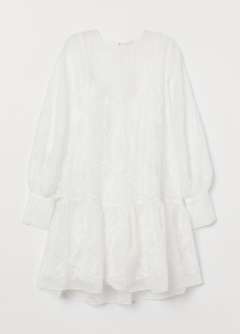 Молочное кэжуал платье а-силуэт H&M