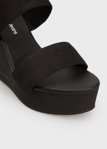 Черные босоножки Calvin Klein Jeans на липучке с логотипом