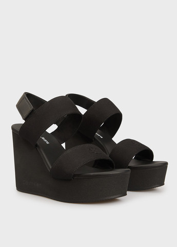 Черные босоножки Calvin Klein Jeans на липучке с логотипом