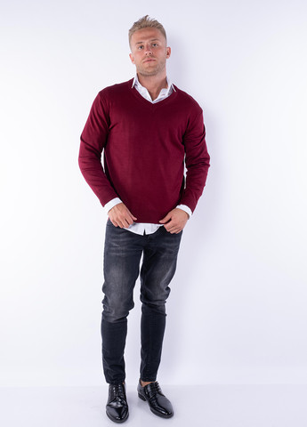 Бордовый демисезонный пуловер пуловер Time of Style