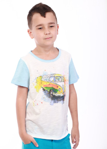 Голубая летняя футболка с коротким рукавом Top Hat Kids
