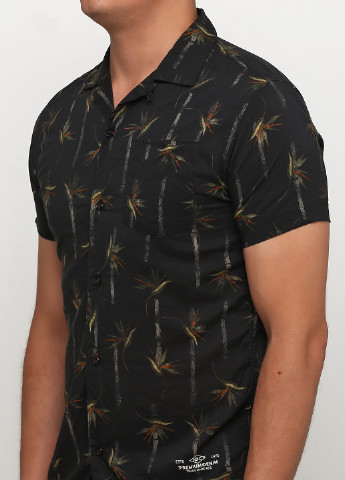 Черная кэжуал рубашка с рисунком JACK&JONES