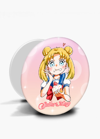 Попсокет (Popsockets) тримач для смартфону Сейлор Мун (Sailor Moon) (8754-2917) Чорний MobiPrint (229014755)
