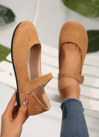 SHEIN Туфли мери джейн охра з текстиль, искусственная замша, китай — демисезон (342719906)