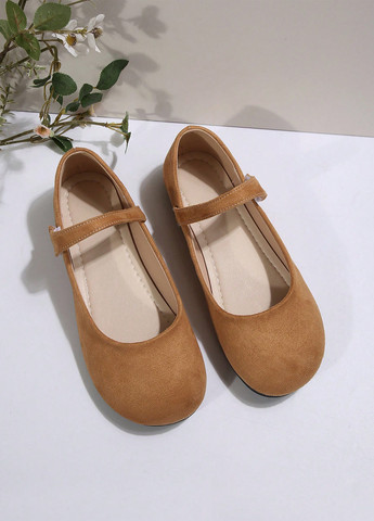 SHEIN Туфли мери джейн охра з текстиль, искусственная замша, китай — демисезон (342719906)