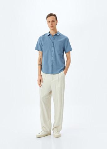 Голубой кэжуал рубашка однотонная KOTON