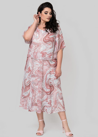 Комбінована кежуал сукня а-силует A'll Posa з абстрактним візерунком