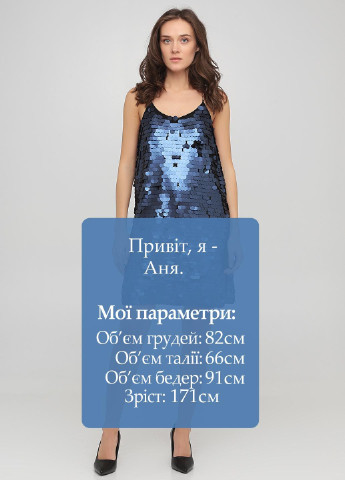 Темно-синя коктейльна сукня з відкритою спиною Asos однотонна