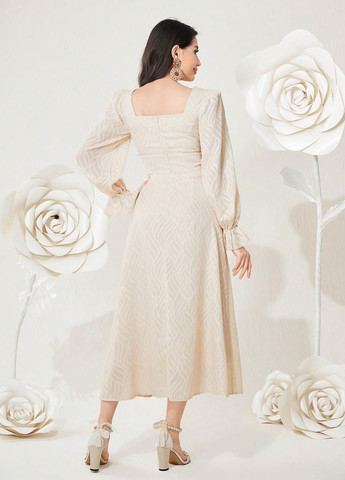 Кремова кежуал сукня а-силует SHEIN однотонна